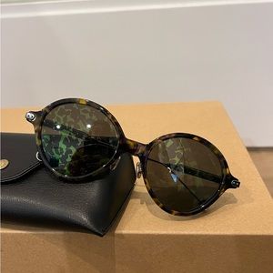 Christian Dior Green Tortoise Umbrage Sunglasses Round Frame